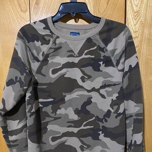 Faded Glory Gray Camouflage Crewneck Sweatshirt